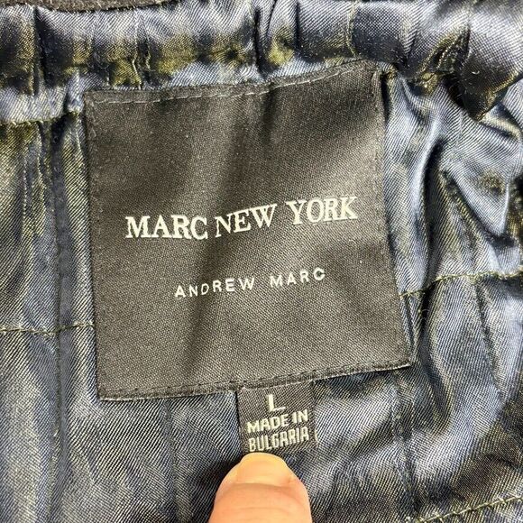 Andrew Marc NY Black Wool Cashmere Mid-Length Zip Lined Winter Jacket Mens Large - Picture 7 of 7